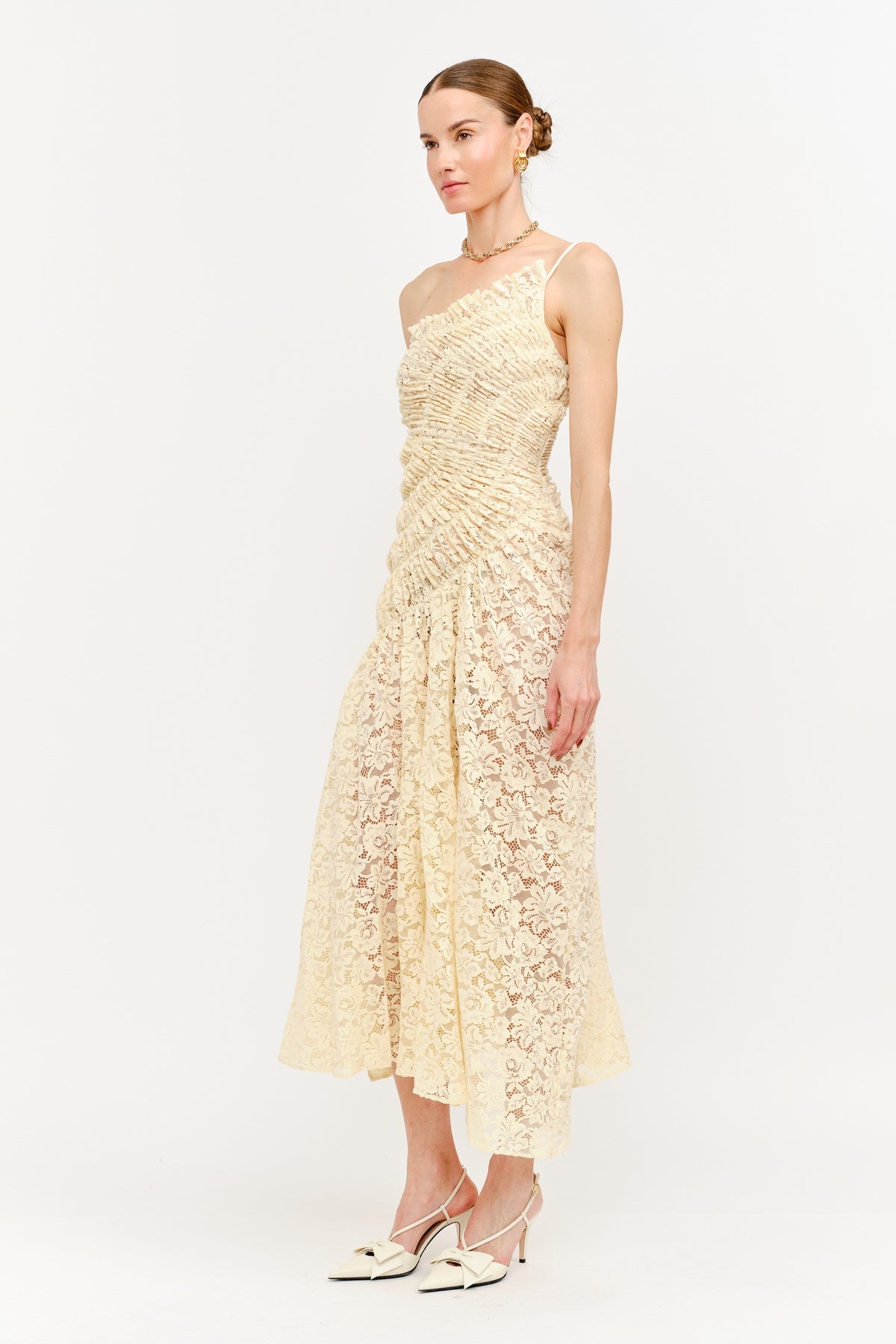 Amelia Lace Dress - Butter Yellow