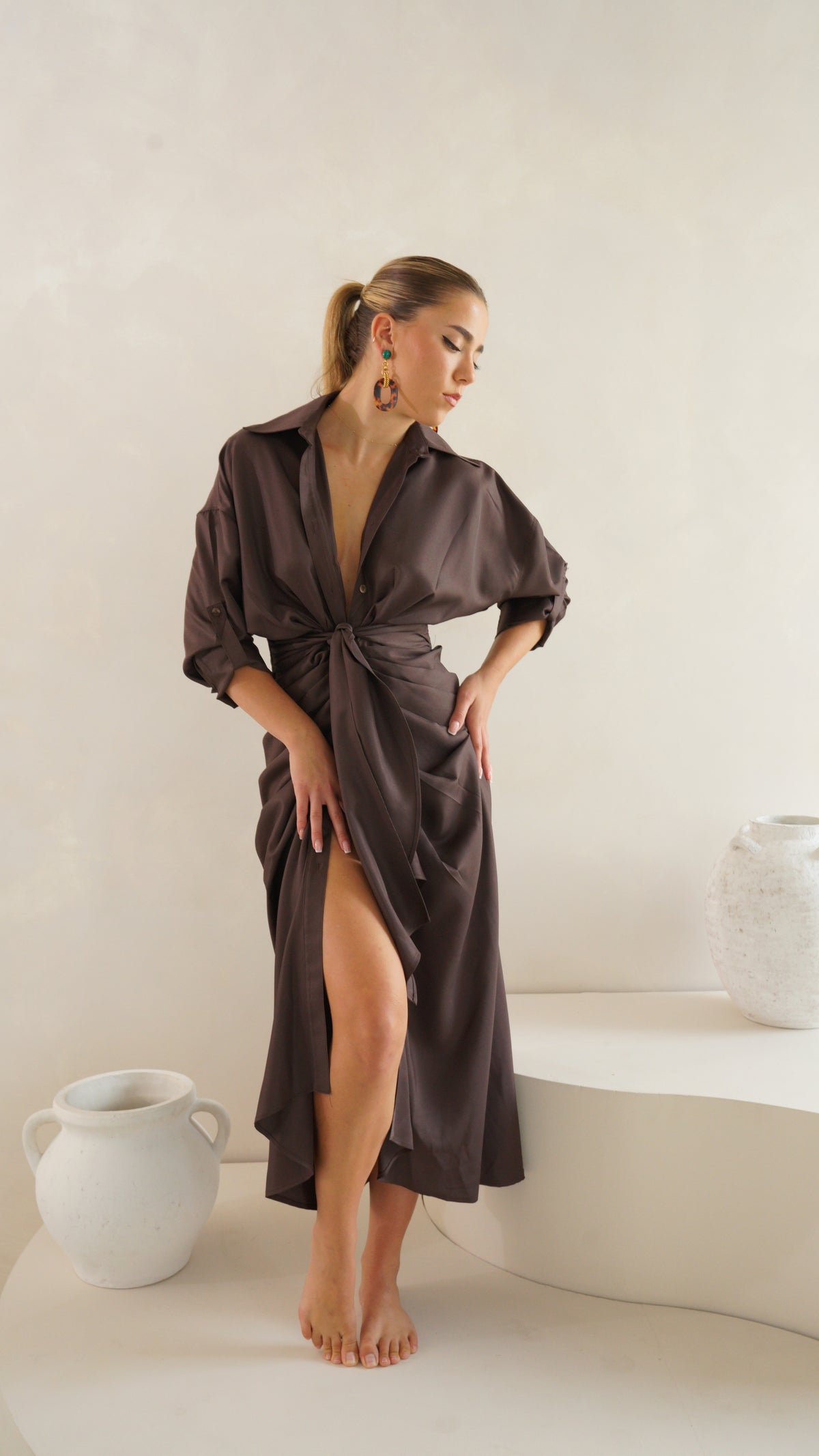 Icon Silhouette Dress - Mocha
