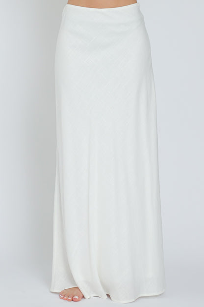 High Waisted Linen Maxi Skirt