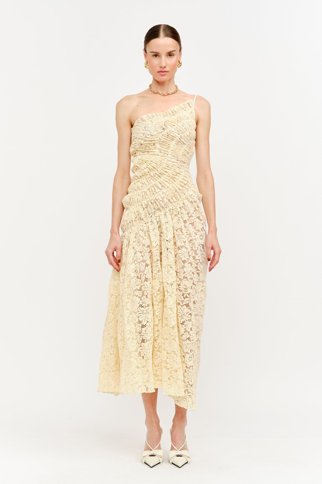 Amelia Lace Dress - Butter Yellow