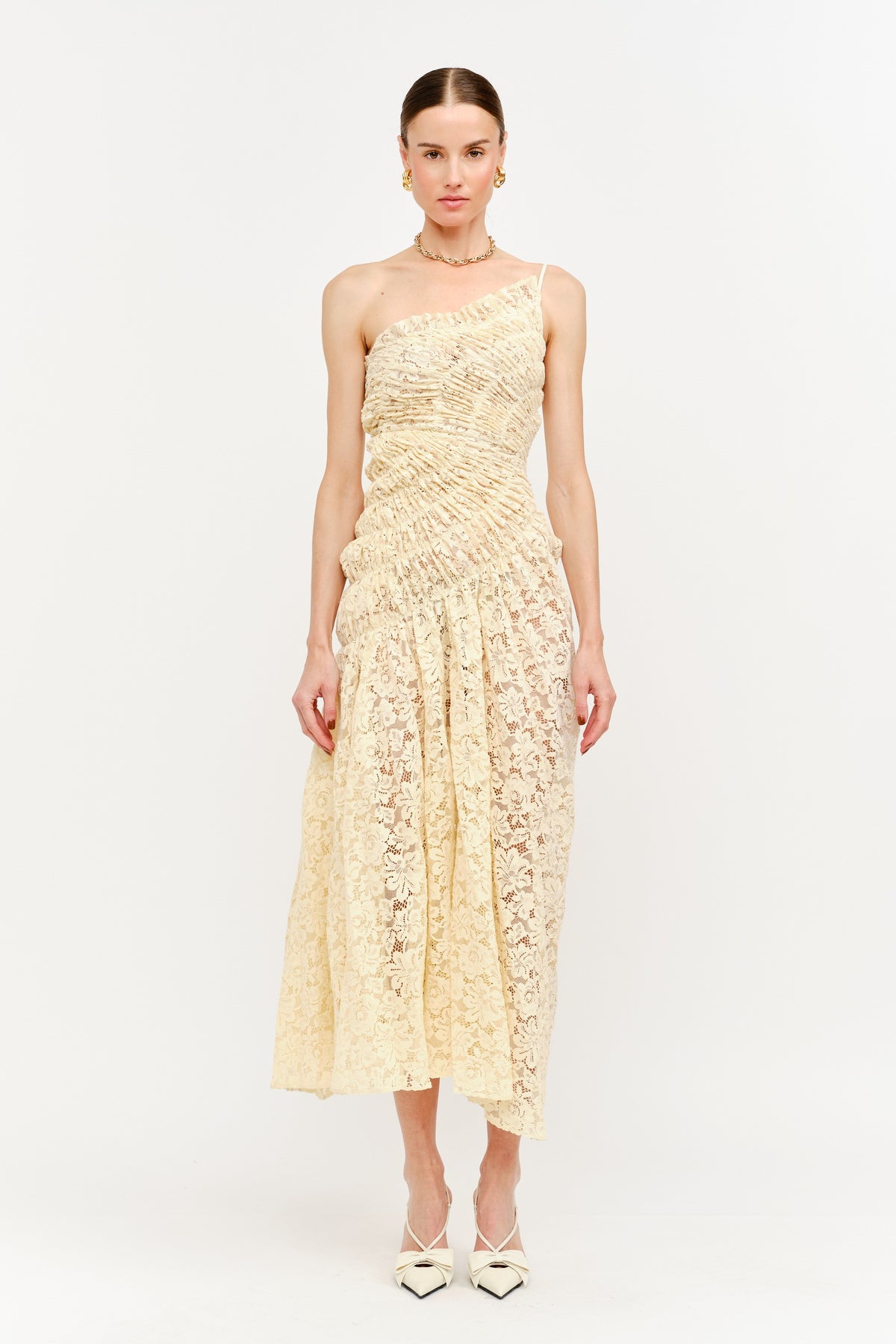 Amelia Lace Dress - Butter Yellow