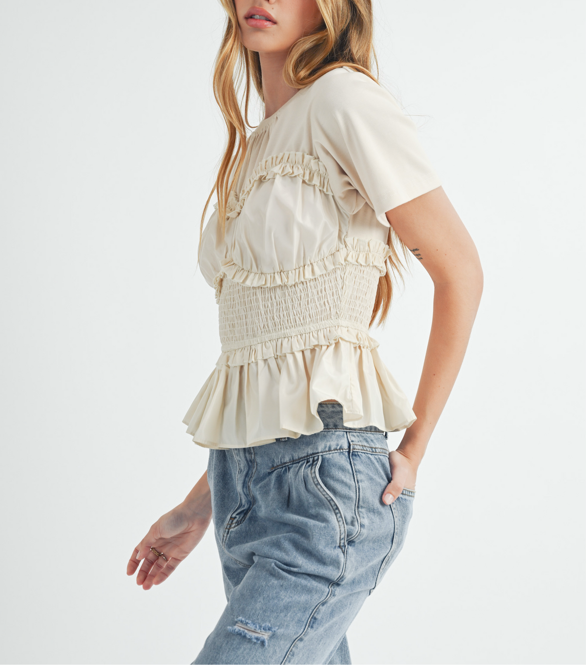 Bustier Peplum Tee